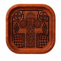 Coupelle bois padouk gravée — Motif Éléphant Ndop | Wouley