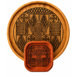 Coupelle bois padouk gravée — Motif Éléphant Ndop | Wouley