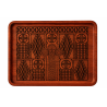 Plateau bois padouk gravé — Motif Éléphant Ndop 40×30 cm | Wouley