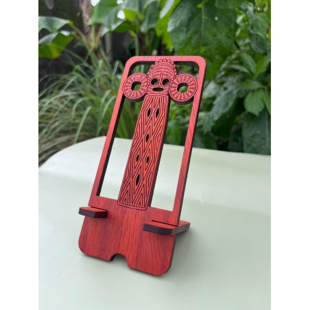Wood Phone Stand — Choice of African Motif | Padouk / Movingui | Wouley