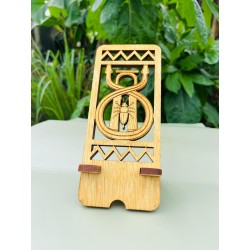 Support téléphone bois — Masque africain au choix | Padouk / Mouvingui | Wouley
