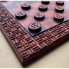Damier Nea Onnim Padouk & Wengé 38×38 — Pièce d'art Adinkra | Wouley