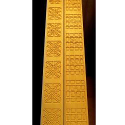 Couvre-joint décoratif en bois gravé | Motifs géométriques artisanaux Wouley