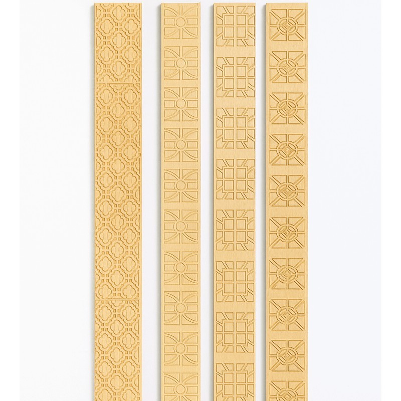 Couvre-joint décoratif en bois gravé | Motifs géométriques artisanaux Wouley