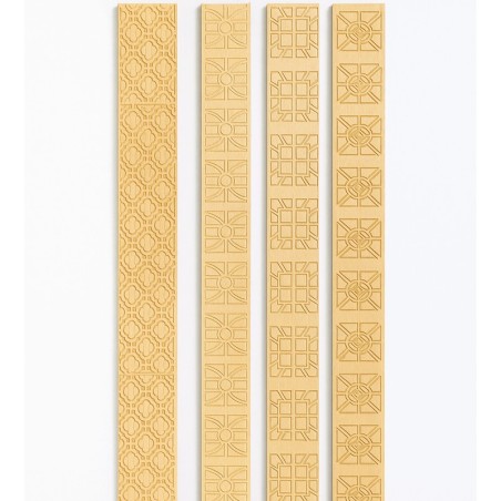 Couvre-joint décoratif en bois gravé | Motifs géométriques artisanaux Wouley