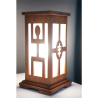 Lampe en bois design sculpté | Lampe artisanale décorative - WOULEY