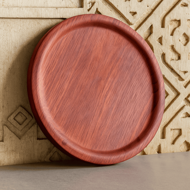 Assiette ronde en bois massif – Artisanale et naturelle | Wouley