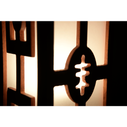Lampe en bois design sculpté | Lampe artisanale décorative - WOULEY