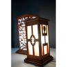 Lampe en bois design sculpté | Lampe artisanale décorative - WOULEY