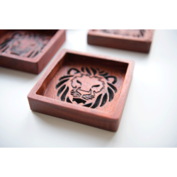Coupelle bois sculpté premium WOULEY – service apéritif - Vide-poche design motifs animaux