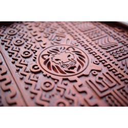 Plateau en bois gravé artisanal | Design ethnique africain | WOULEY